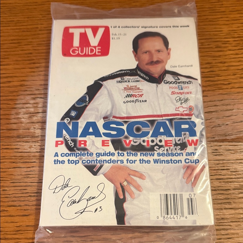 Dale Earnhardt TV Guide Feb 15–21 NASCAR Preview Cover – #3 Winston Cup